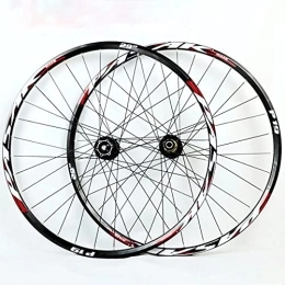 Asiacreate Spares Bicycle Wheelset 26 / 27.5 / 29 Inch Thru Axle Quick Release Disc Brake Rim 32H MTB Bike Wheelset 7-11 Speed Cassette Hub (Color : Red A, Size : 26'')