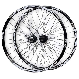 SN Mountain Bike Wheel Bicycle Wheelset 26" / 27.5" / 29" MTB Bike Front & Rear Wheel Set Double Wall Alloy Rim Disc Brake Cassette Hub QR 7 / 8 / 9 / 10 / 11 Speed 32H (Color : Black Hub silver logo, Size : 27.5IN)