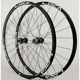 WRNM Spares Bicycle Wheelset 26 27.5 29IN 700C Cycling Wheels Set Mountain Road Bike Wheelset Ultralight Alloy Thru Axle Front Rear Rim Disc Brake 8 9 10 11 12Speed (Color : Black hub, Size : 700C)
