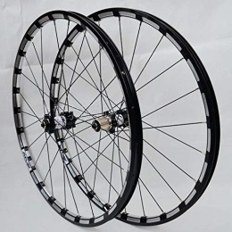 KANGXYSQ Spares Bicycle Wheelset 26 27.5 In Mountain Bike Wheel Double Layer Alloy Rim 4 Bearing 7-11 Speed Cassette Hub Disc Brake Quick Release (Color : Black Carbon silver Hub, Size : 27.5inch)