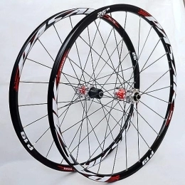 HAENJA Mountain Bike Wheel Bicycle Wheelset 26 / 27.5 Inch Mountain Bike Wheels Double Wall Rims Box Hubs Sealed Bearings Disc Brakes 7-11 Speed Wheelsets (Color : A-red, Size : 27.5)