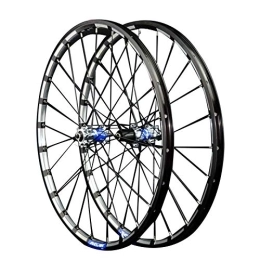 CTRIS Mountain Bike Wheel Bicycle Wheelset 26 / 27.5in Bike Wheelset, Double Wall 24 Holes Quick Release Mountain Bike MTB Rim Rear Wheel Bicycle (Color : Blue, Size : 27.5in)