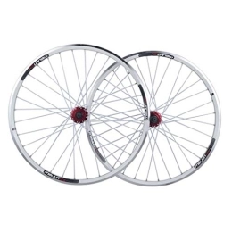 WRNM Mountain Bike Wheel Bicycle Wheelset 26 Bicycle Wheelset, Bike Rear Double Wall MTB Rim Quick Release V-Brake Hybrid / Mountain Bike Hole Disc 8 9 10 Speed (Color : White, Size : 26inch)