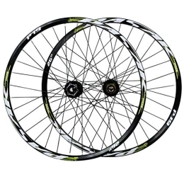 CTRIS Mountain Bike Wheel Bicycle Wheelset 26" Cycling Wheels, Rear Bike Wheels Double Wall MTB Rim Disc Brakes Quick Release 7 / 8 / 9 / 10 / 11 Speed (Color : Green, Size : 26in)