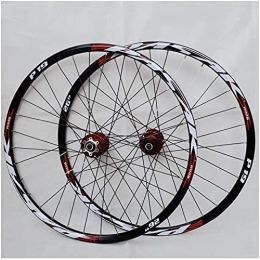 TYXTYX Spares Bicycle Wheelset 26 inch 27.5" MTB Rim Double Wall Alloy Bike Wheel 29er Hybrid / Mountain Compatible 7 / 8 / 9 / 10 / 11 Speed (Color : Red, Size : 29 inch)