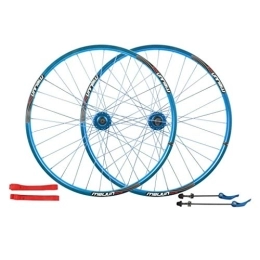 WRNM Mountain Bike Wheel Bicycle Wheelset 26 Inch Bike Wheelset, Cycling Wheels Mountain Bike Disc Brake Wheel Set Quick Release Palin Bearing 7 / 8 / 9 / 10 Speed (Color : Blue, Size : 26INCH)