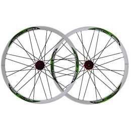 ZYHDDYJ Mountain Bike Wheel Bicycle Wheelset 26 Inch Disc Brake Quick Release Bike Wheelset Bicycle Front Rear Wheel Set Cycling MTB Rim Double Wall Alloy 24 Hole For 7 / 8 / 9s Freewheel ( Color : White rim , Size : Red logo )