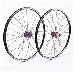 WRNM Mountain Bike Wheel Bicycle Wheelset 26 Mountain Bike Wheelset, Double Wall MTB Rim Quick Release Disc Brake Sealed Bearings Compatible 8 9 10 11 Speed 120 Rings 28H (Color : B, Size : 26inch)