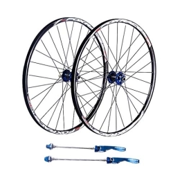 WRNM Mountain Bike Wheel Bicycle Wheelset 27.5" Mountain Bike Wheels, Double Wall Ultralight Carbon Fiber MTB V-Brake Hybrid 24 Hole Disc 7 8 9 10 Speed 100mm (Color : B, Size : 26inch)