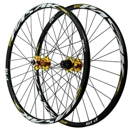 ZYHDDYJ Spares Bicycle Wheelset Bicycle Wheel 26 / 27.5 / 29 Inch Mountain Bike Wheelset Double Wall MTB Rim Alloy Front 2 Rear 5 Bearing 7-12 Speed Quick Release Hub ( Color : Gold Hub gold label , Size : 29inch )