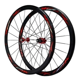 CTRIS Spares Bicycle Wheelset Bicycle Wheel 700c, Cycling Wheels Aluminum Alloy Double-decker Mountain Bike Rim Quick Release C Brake / V Brake 7 / 8 / 9 / 10 / 11 / 12 Shift Wheel (Color : Red)