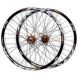 ZYHDDYJ Spares Bicycle Wheelset Bicycle Wheelset 26" / 27.5" / 29" MTB Bike Front & Rear Wheel Set Double Wall Alloy Rim Disc Brake Cassette Hub QR 7 / 8 / 9 / 10 / 11 Speed 32H ( Color : Gold Hub gold logo , Size : 29IN )