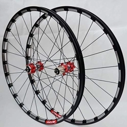 ZYHDDYJ Mountain Bike Wheel Bicycle Wheelset Bicycle Wheelset 26 27.5 In Mountain Bike Wheel Double Layer Alloy Rim 4 Bearing 7-11 Speed Cassette Hub Disc Brake Quick Release ( Color : Red Carbon Red Hub , Size : 27.5inch )