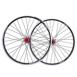 WRNM Mountain Bike Wheel Bicycle Wheelset Bike Wheelset 26, Double Wall MTB Rim Quick Release V-Brake Disc Brake Hybrid Mountain Bike Hole Disc 7 8 9 10 Speed (Color : A, Size : 20inch)