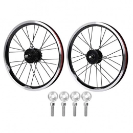 VINGVO Spares Bicycle Wheelset, Folding Bike Wheelset, Folding Lightweight Portable for V Brake Mountain Bike(black)