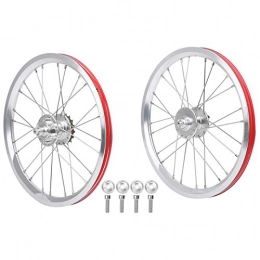 VINGVO Spares Bicycle Wheelset, Folding Bike Wheelset, Folding Lightweight Portable for V Brake Mountain Bike(Silver)