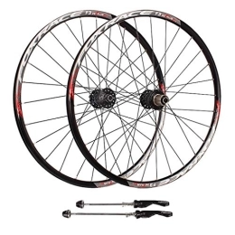 WRNM Mountain Bike Wheel Bicycle Wheelset Mountain Bike, Double Wall 26inch Ultralight Carbon Fiber MTB V-Brake Hybrid 24 Hole Disc 8 9 10 Speed 100mm (Color : A, Size : 26inch)