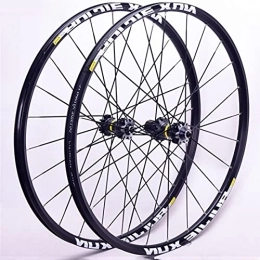 CEmeLi Spares Bicycle Wheelset, Mountain Bike Front Rear Wheels Set 26" 27.5" 29" Double Layer Alloy Rim Sealed Bearing, QR 8-11 Speed Cassette Carbon Hub Disc Brake 6 Bolts (Black 27.5 in)