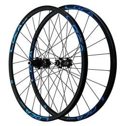 CTRIS Spares Bicycle Wheelset Mountain Bike Wheelset 26 / 27.5 / 29 Inch Double Wall Ultra-Light Alloy Rim Cassette Disc Brake QR 12 Speed With Straight Pull Hub 24 Holes (Color : Blue, Size : 26in)