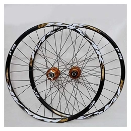 CTRIS Spares Bicycle Wheelset Mountain Bike Wheelset 26 / 27.5 / 29 Inches MTB Double Wall Rims Hub Sealed Palin Bearing Disc Brake QR 7 / 8 / 9 / 10 / 11 Speed 32H (Color : D, Size : 26in)