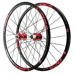 CTRIS Spares Bicycle Wheelset Mountain Bike Wheelset 26 / 27.5 Inch Double Wall Alloy Rim Disc Brake Sealed Bearing 6 Pawl Quick Release 8 9 10 11 12 Speed (Color : Red, Size : 26in)