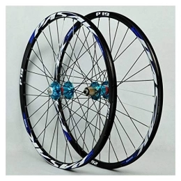 CTRIS Spares Bicycle Wheelset Mountain Bike Wheelset 27.5 Bicycle Wheel Double Wall Alloy Rim Sealed Bearing MTB 7-11 Speed Cassette Hub Disc Brake QR 32H (Color : Blue)
