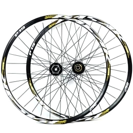 KANGXYSQ Spares Bicycle Wheelset Mountain Bike Wheelsets 26" 27.5 Inch 29er Disc Brake Aluminum Alloy Bike Wheel Set Quick Release For 7 8 9 10 11 Speed (Color : Yellow, Size : 29 INCH)