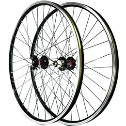 CTRIS Mountain Bike Wheel Bicycle Wheelset MTB 26" Bike Wheel Set Bicycle Double Wall Aluminum Alloy Disc / V-Brake Cycling Wheels 32 Hole Rim 7 / 8 / 9 / 10 / 11 Cassette Wheels (Color : Black)