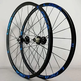 WRNM Spares Bicycle Wheelset MTB Bicycle Wheelset 26 27.5 Inch Mountain Bike Wheel Quick Release Front Rear Ultralight Alloy Rim Cassette Hub Disc Brake 8-12 Speed (Color : Black Hub blue label, Size : 26inch)
