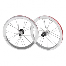 SHYEKYO Mountain Bike Wheel Bicycle Wheelset, Stable Driving Front 2 Rear 4 Bearings Anodized Rim 16 Inch Bike Wheels for Mountain Bike(Silver)