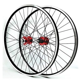 CTRIS Mountain Bike Wheel Bicycle Wheelset Wheelset 26 Inch Mountain Bike Double Wall Aluminum Alloy Disc / V-Brake Cycling Bicycle Wheels Front 2 Rear 4 Palin 32 Hole 7-11 Speed Freewheel (Color : A)