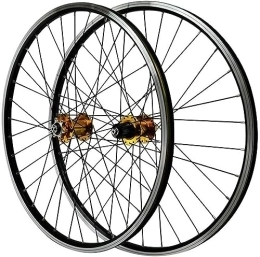 InLiMa Spares Bicycle Wheelset With 26 Inch Double Layer Alloy Wheels, Mountain Bike Wheel Sealing Bearings, 7-11 Speed Box Hub (Color : Yellow)