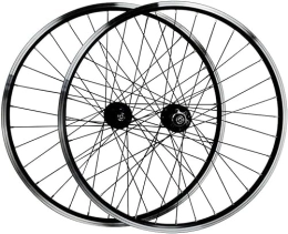 HAENJA Spares Bicycle Wheelset With 26 Inch Double Layer Alloy Wheels, Mountain Bike Wheel Sealing Bearings, 7-11 Speed Box Hub Wheelsets (Color : Schwarz)