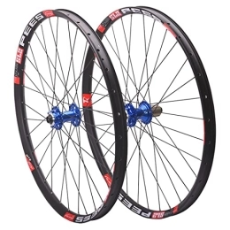 KANGXYSQ Spares Bike 27.5 / 29er Aluminum Alloy Rim Mountain Bike Wheelset MTB Bicycle Clincher Wheels 32H For 8 9 10 11 Speed (Color : Blue, Size : 29.5INCH)