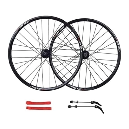 AWJ Spares Bike Wheel 26inches Bicycle Wheelset, Double Wall Alloy Rim MTB Disc Brake Front and Rear 7 8 9 10 Speed Black Wheel