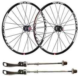 ZWH Spares Bike Wheel Cycling Wheel BMX Bicycle Wheelset, 27.5 Inch Bike Rim Double-Walled Aluminum Alloy Disc Mountain Bike MTB Rim Disc Brake Fast Release 24 Perforated Disc 7 8 9 10 11 Speed ( Color : Black )