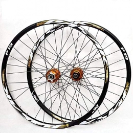 Mnjin Mountain Bike Wheel Bike Wheel Tyres Spokes Rim Bicycle Wheelset, Mountain Bike Wheels, 26 / 27.5 / 29 Inch Bicycle Wheelset Front Rear Wheelset Double-Walled MTB Rim Fast Release Disc Brake, 7-11 speed, 32Holes