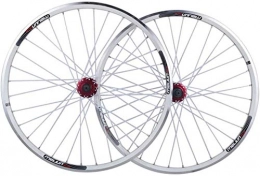 Mnjin Spares Bike Wheel Tyres Spokes Rim Bike Wheelset, 26 inch Mountain Bike Wheel(front + rear) double-walled aluminum Brake Wheel Set Quick Release Palin Bearing 7, 8, 9, 10 Speed