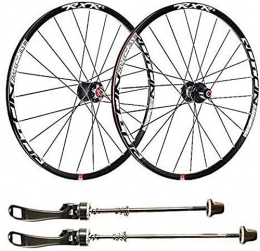 Mnjin Spares Bike Wheel Tyres Spokes Rim BMX Bicycle Wheelset, 27.5 Inch Bike Rim Double-Walled Aluminum Alloy Disc Mountain Bike MTB Rim Disc Brake Fast Release 24 Perforated Disc 7 8 9 10 11 Speed