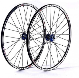 Mnjin Spares Bike Wheel Tyres Spokes Rim Mountain Bicycle Wheelset, 26In Aluminum Alloy MTB Cycling Wheels Double Wall Rims Disc Brake Sealed Bearings Fast Release 24H 7 / 8 / 9 / 10 / 11 Speed