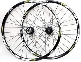 Mnjin Spares Bike Wheel Tyres Spokes Rim Mountain Bike Wheelset, 26 / 27.5 / 29 Inch Bicycle Wheel Double Walled Aluminum Alloy MTB Rim Fast Release Disc Brake 32H 7-11 Speed Cassette, Front and Rear Wheels