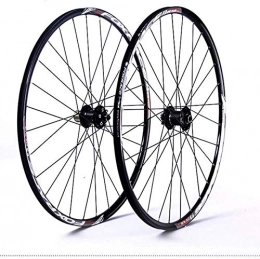Mnjin Mountain Bike Wheel Bike Wheel Tyres Spokes Rim Mountain Bike Wheelset, 26 / 27.5In Double Walled Bicycle Wheel Rear Wheel Front Wheel MTB Rim V-Brake Disc Brake Fast Release Hybrid 24 Holes 7 / 8 / 9 / 10 / 11 Speed