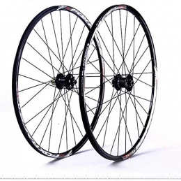 Mnjin Spares Bike Wheel Tyres Spokes Rim Mountain bike wheelset, 26 / 27.5in double-walled bicycle wheel rear wheel front wheel rim V-brake disc brake Fast release hybrid 24 hole 7 / 8 / 9 / 10 / 11 speed, 26