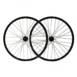 LRBBH Mountain Bike Wheel Bike Wheels, Quick Release Hub Aluminum Alloy Double-Layer Rim Disc Brake Cassette Mountain Bike Wheels, 32 Holes / Black / 26 Inch
