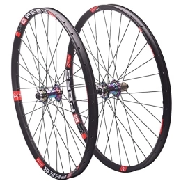 Asiacreate Spares Bike Wheelset 26 / 27.5 / 29'' Mountain Bike Wheel Disc Brake Thru Axle Sealed Bearing 32H Rim For 8 9 10 11 12 Speed Cassette (Color : Colorful, Size : 27.5'')