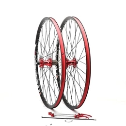 SHKJ Mountain Bike Wheel Bike Wheelset 26" Disc Brake Quick Release Mountain Cycling Wheels Aluminum Alloy Double Wall Rims Bicycle Accessory for 7 8 9 10 11 Speed Cassette (Color : Red, Size : 26 inch)