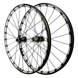 Zatnec Spares Bike Wheelset, Mountain Bike Barrel Axle Wheel Set 24 Holes Straight Pull 4 Bearing Disc Brake Wheel 26in Cycle Wheel (Color : Black, Size : 26in)