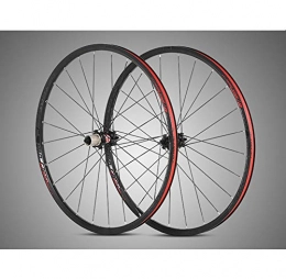 BIKERISK Spares BIKERISK RS aluminum four-axis 24 hole straight pull flat aluminum ring mountain wheel set 27.5 inch 29 inch mountain bike special rim, Red, 29