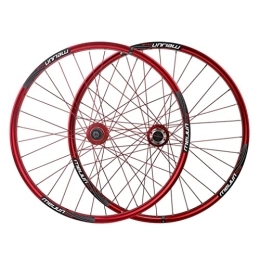 HSQMA Mountain Bike Wheel BMX Wheelset 20'' 406 Foldable Bicycle Rim Disc Brake Quick Release MTB Wheels 32H Hub For 7 / 8 / 9 / 10 Speed Cassette Mountain Bike Wheelset (Color : 406 Red)