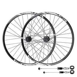 BOLANY 26/27.5/29 Inch MTB Wheelset with Quick Release Skewer and Thru-Axle End Cap Disc Brake 32 Holes Bike Hub Aluminum Alloy Mountain Bike Wheels Fit for 8-11S Cassette (Black, 26 inch)
